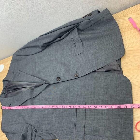 Ralph Lauren Blazer Men 48R Sport Coat Jacket 100% Wool 2 Button Gray Wedding - Picture 8 of 9
